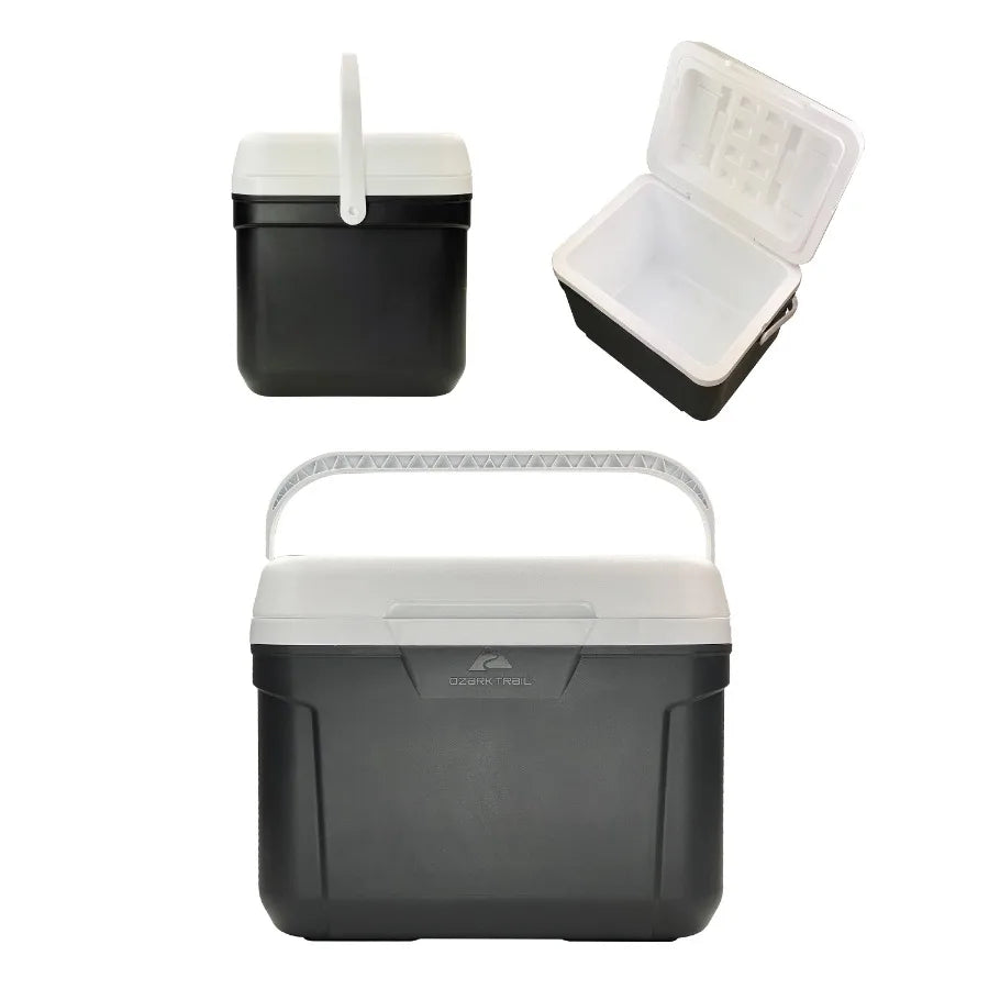 30 qt Hard-Sided Cooler for Outdoor Camping, Picnics, Tailgating Durable Gray Insulated Portable Ice Chest with Leak-Proof Lid