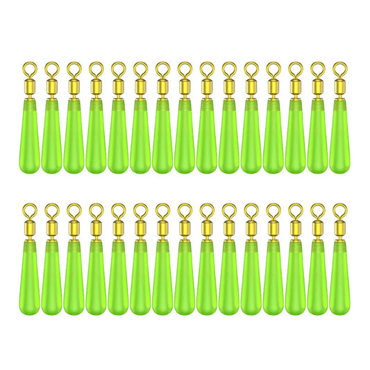 30Pcs Fishing Bobber Float Silicone Fast Sub Wire Double Rotating Rings Rotation Buoy Copper Head Seat Fishing Accessories