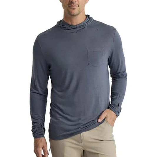 Men's Lightweight Hoodie - UPF 20+ Sun Protection Hoodie for Men - Breathable Long Sleeve Sun Shirt for Fishing