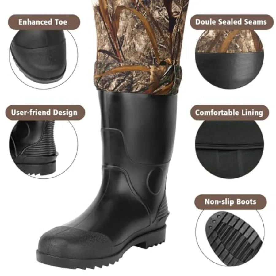 Chest Waders for Men and Women Waterproof, Fishing Neoprene Waders, Hunting Waders with Boots