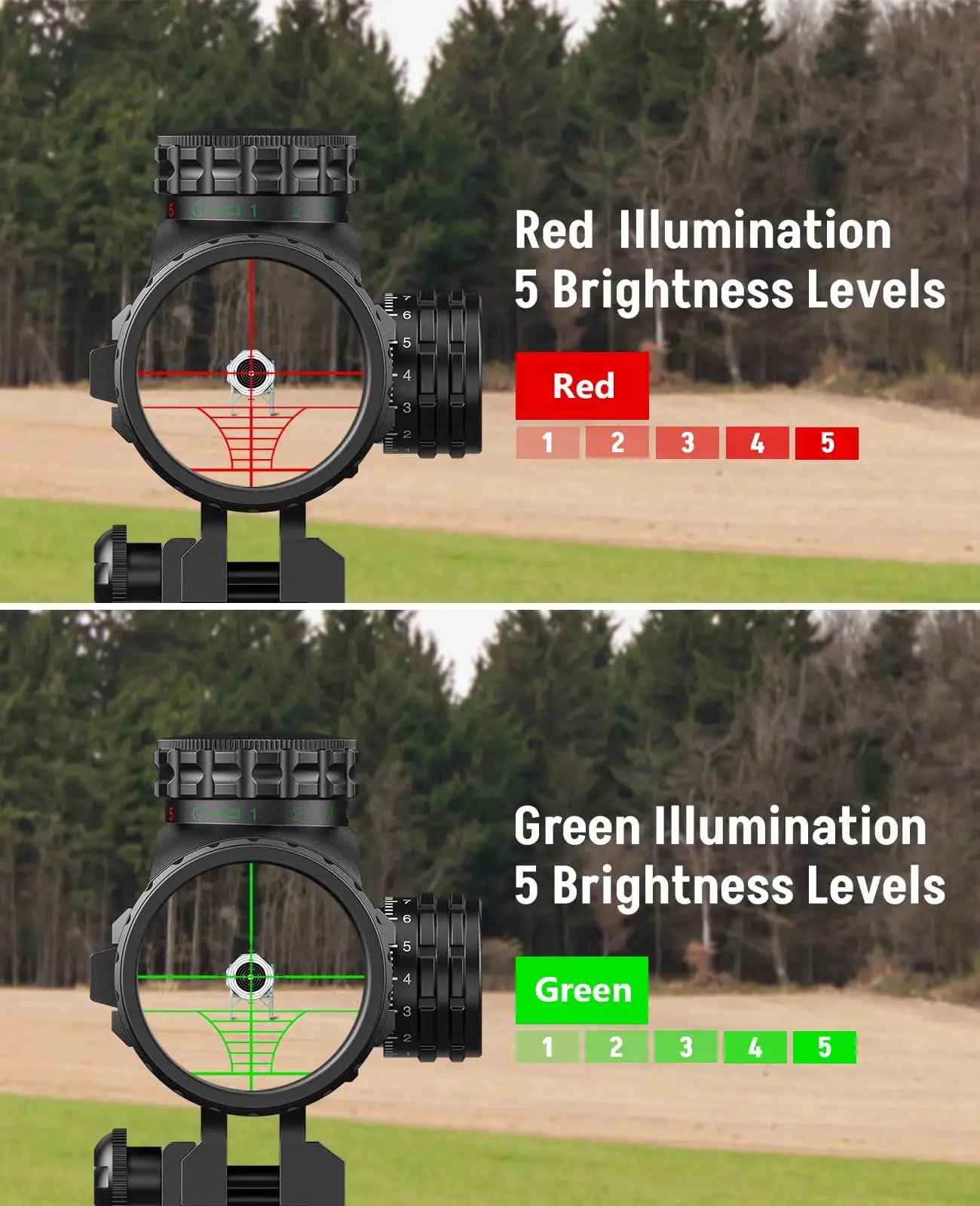 4-16X50 AO Rifle Scope Combo, Rangefinder Optics with Dual Illuminated & 4 Holographic Reticle Red Dot Sight & Green Laser Sight