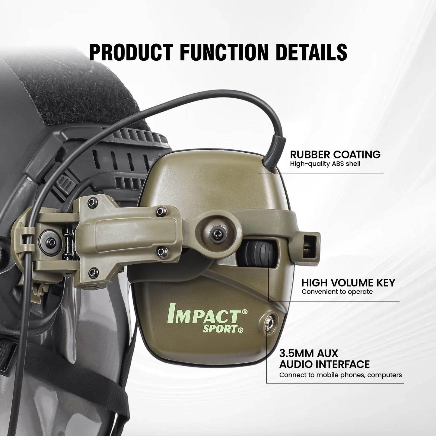 ARM NEXT Tactical NoiseCancelling Headset for Military and Hunting Use with Sound Pickup and Noise Reduction Earmuffs