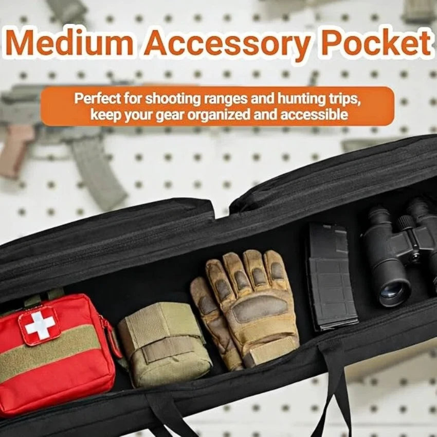 36 46 in Double Rifle Soft Case Dual Rifle Bag Tactical Shotgun Case with Tactical Pockets Backpack for Hunting and Shooting