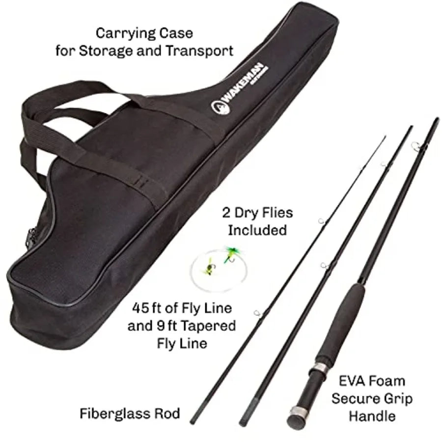 Outdoors Fly Fishing Rod and Reel Combo Starter Kit with Case and Accessories