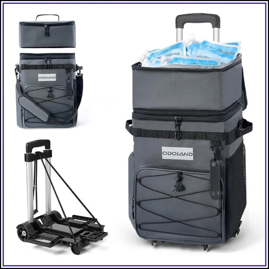 72 Can Rolling Cooler Bag with Wheels & Handle, Collapsible Insulated Ice Chest for Beach, Camping & Tailgating - Portable Travel Soft Cooler on Wheels