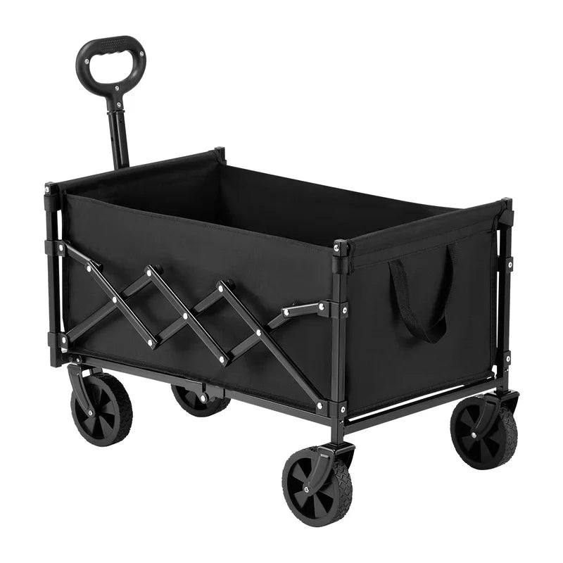 Foldable Utility Wagon with Wheels, Lightweight 225lbs Capacity Cart for Grocery, Camping, Garden, Sports – Portable & Easy to Store
