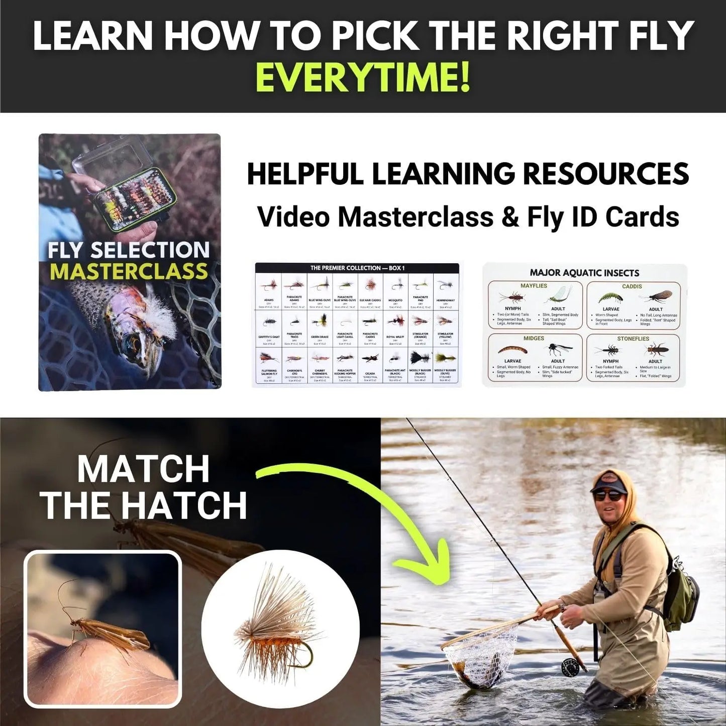 122 Premium Hand Tied Fly Fishing Flies Assortment with Two Fly Boxes | Dry, Wet, Nymphs, Streamers, Wooly Buggers, Terrestrials | Trout, Bass Lure Set, Kit, Gift