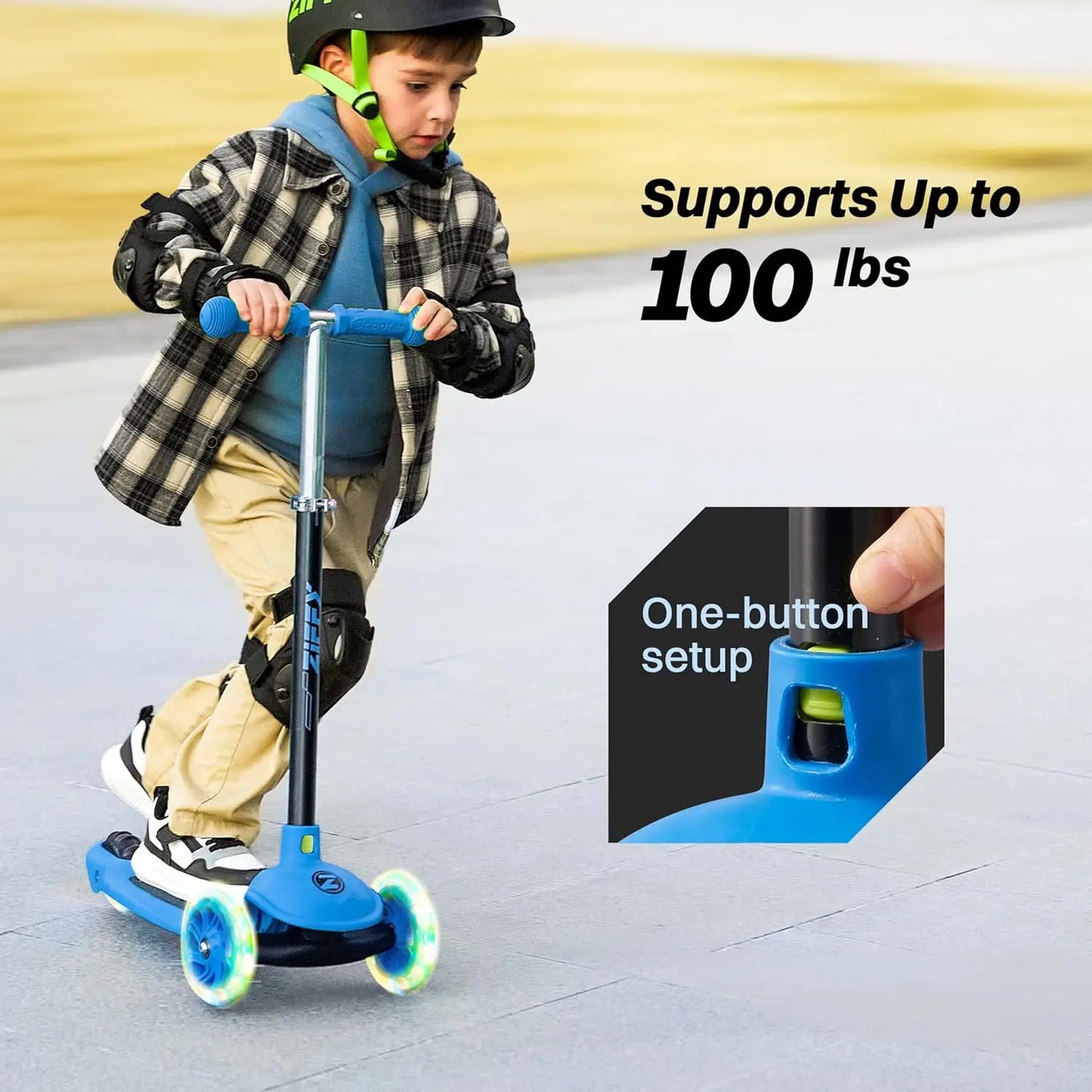 Joyfy Kids Multicolor 3 Wheel Scooter Toddler Kick Scooters with LED Light-Up Wheels for Boys and Girls Gift 5 Adjustable Height