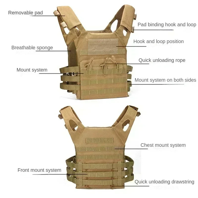 Nylon Tactical Vest Body Armor Hunting Carrier Airsoft Accessory Combat MOLLE Camo Cosplay  Army Vest CS Game Jungle Equipment