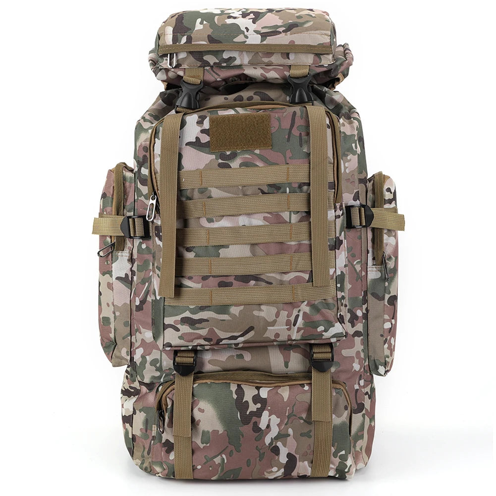 80L Mountaineering Backpack 600D Oxford Cloth Climbing Backpack Wear-Resistant Mountain Climbing Rucksack for Outdoor Sports