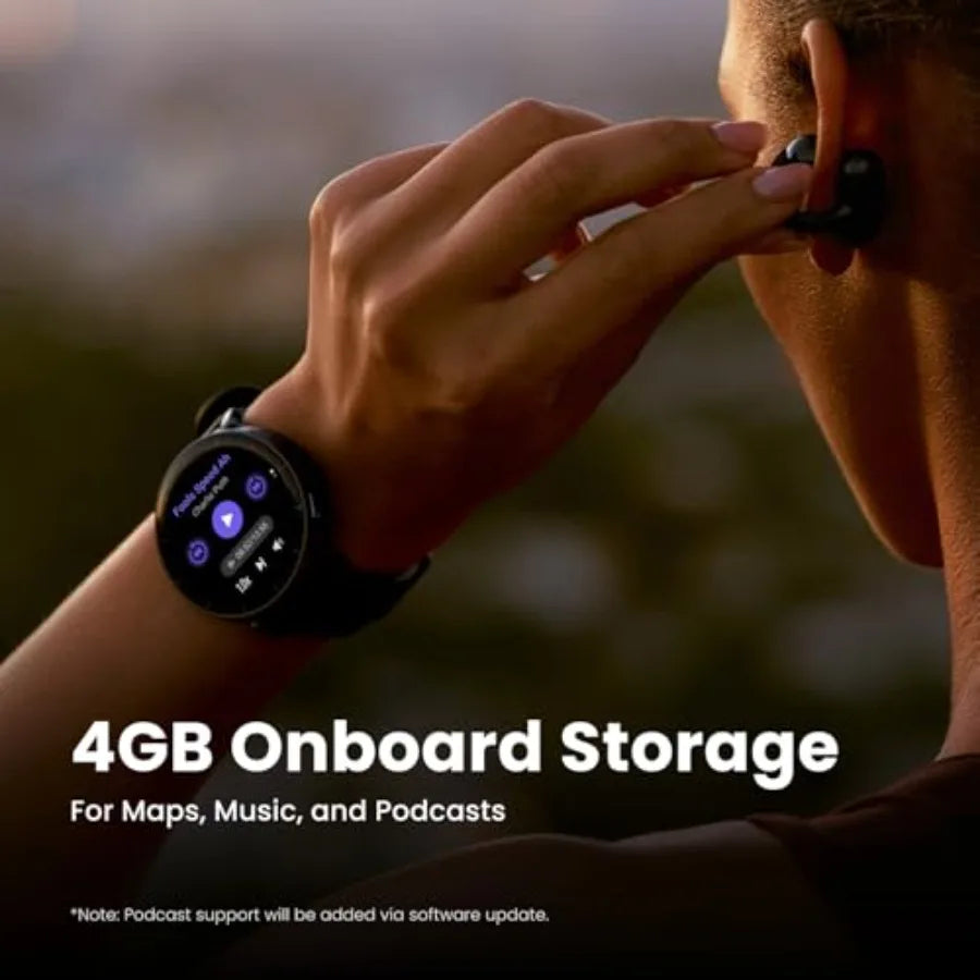 Active Max Smart Watch with 1.5 AMOLED Display Black 25-Day Battery Offline Maps GPS 4GB Storage 170+ Sport Modes 5 ATM Water R