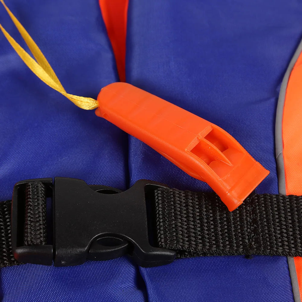 Wear- Life Vest Reflective Strip Life Jacket Vest 210D polyester with Whistle for Fishing Drifting Swimming