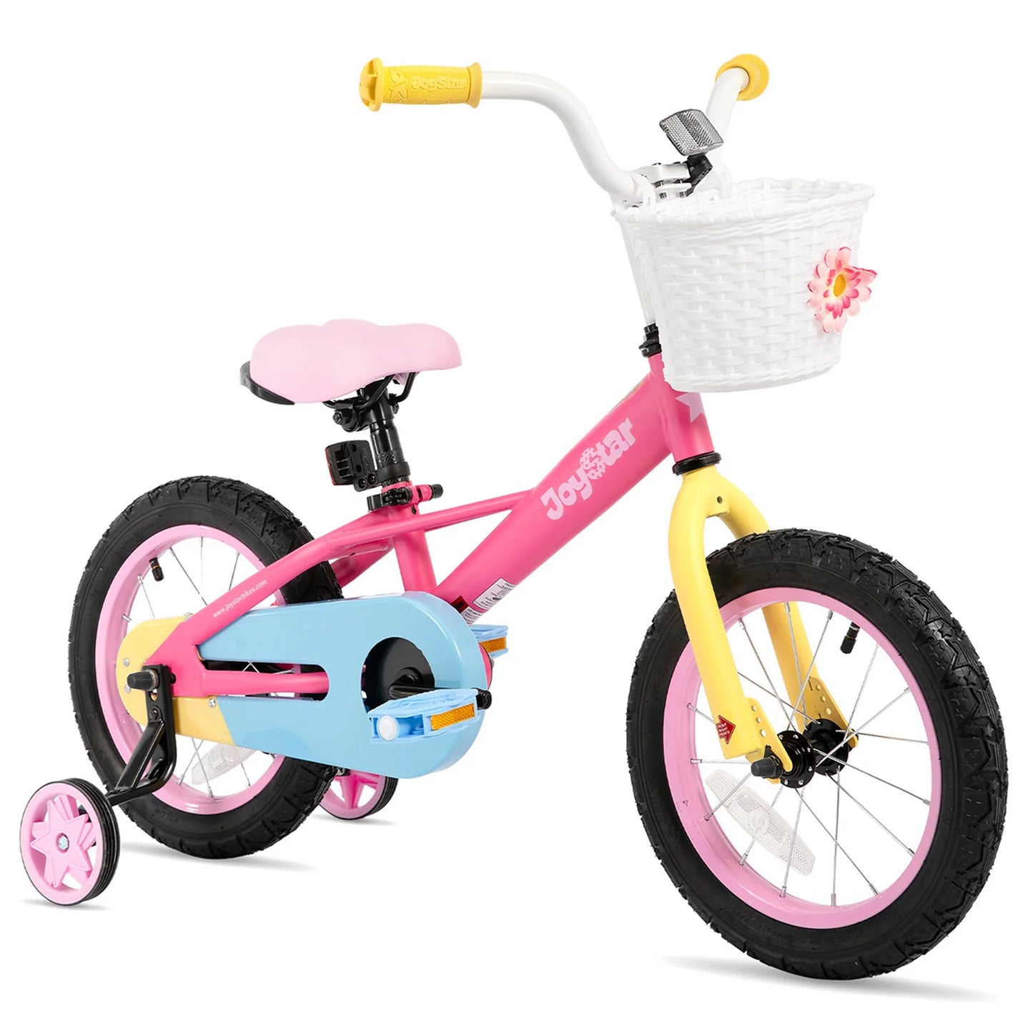 JOYSTAR Macaroon Kids Bike 12-18 Inch Training Wheels Basket Rainbow Colors for Girls 2-9 Years Toddler Bicycle Children's Cycling