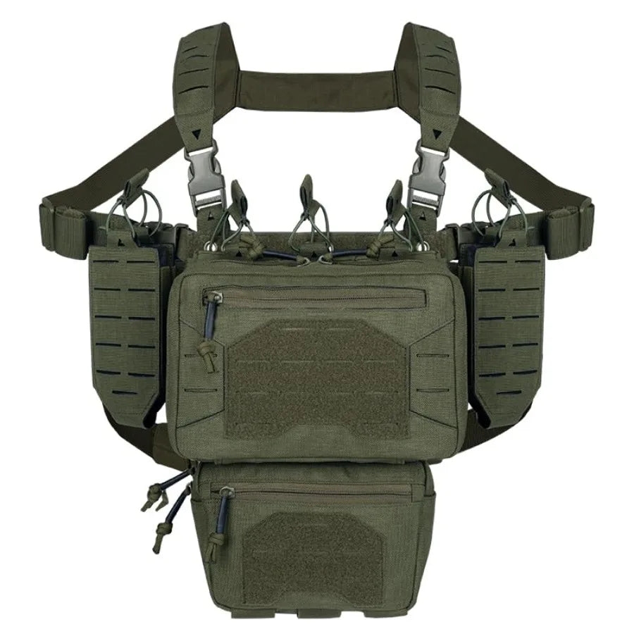 Tactical Chest Mini Rig 1000D Quick Release Multifunctional Tactical Vest Outdoor with Multi-Pockets