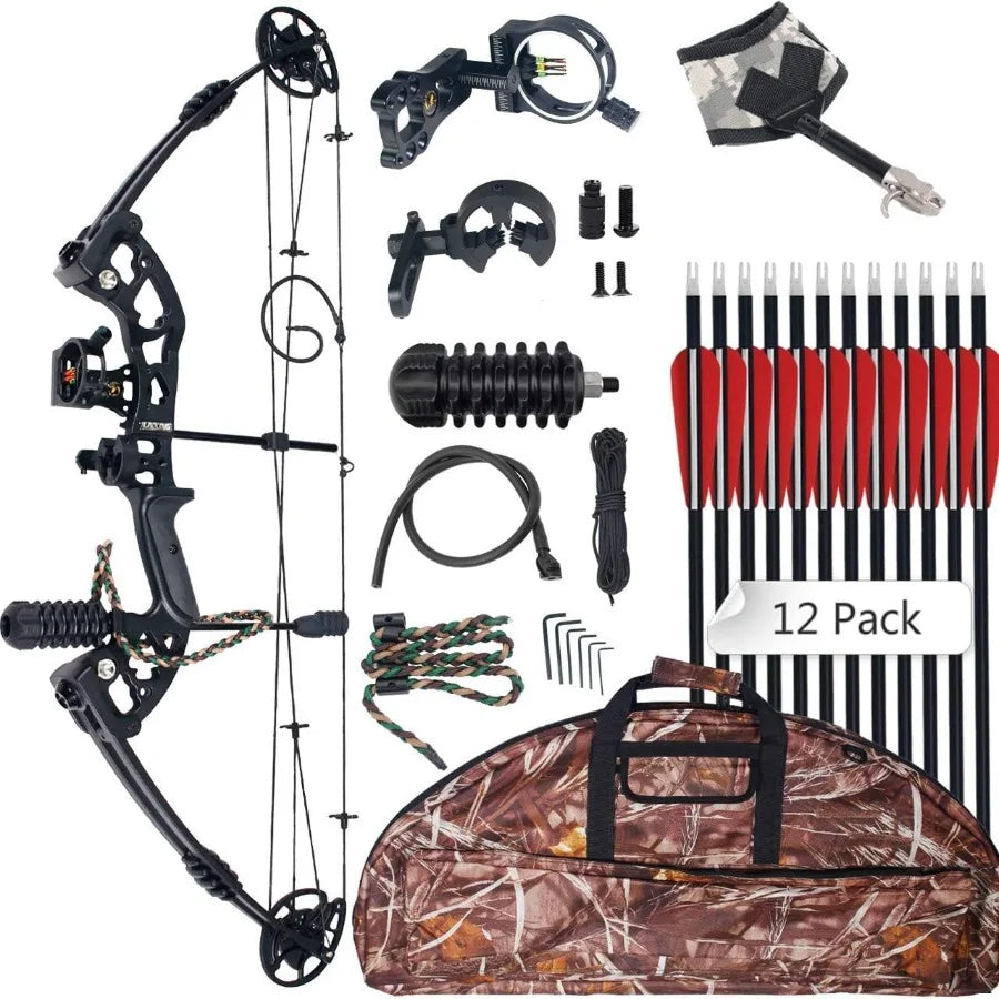 Compound Bow 3055lbs 2429.5 Archery Hunting Equipment with HighSpeed Performance Up to 310fps and Complete Accessories for Righ