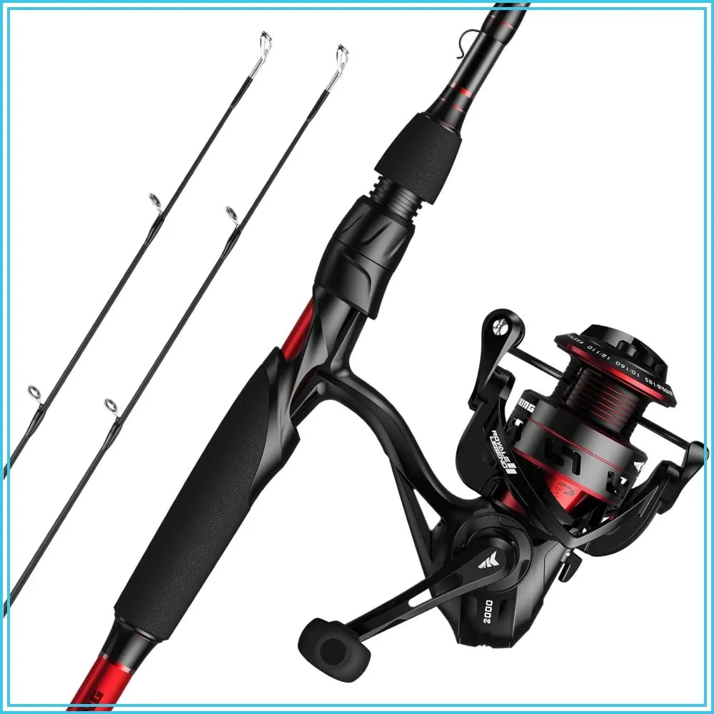 Twin Tip Fishing Rod and Reel Combo, Spinning & Casting, IM6 Graphite 2Pc, Extra Backup Tip, Stainless Guides, KastFlex, EVA Handles