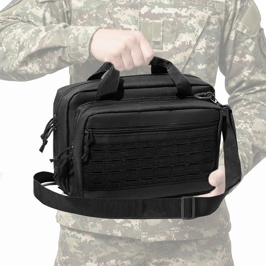 600D Oxford Cloth  Gun Case Lockable Compartment  Range Bag  Handbag for Outdoor Hunting  Range