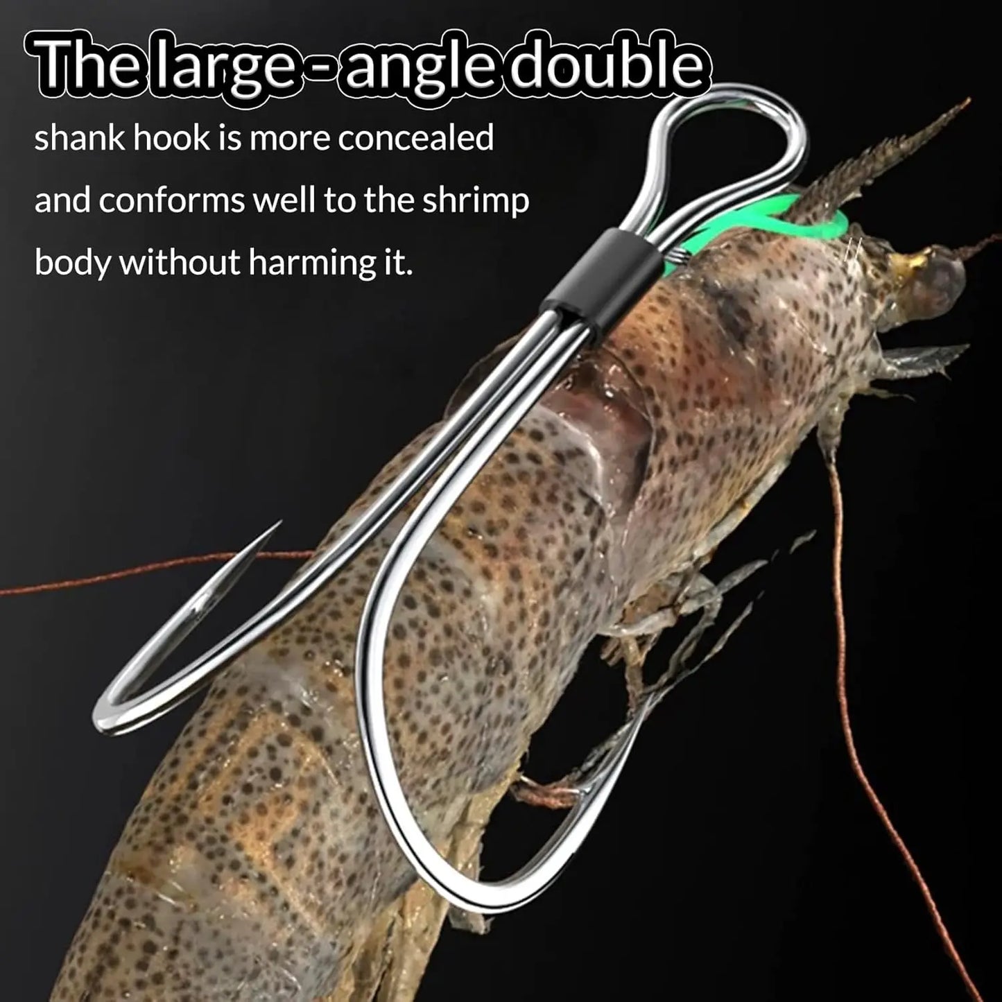 Double Fishing Hooks for Live Shrimp Bait, Saltwater Freshwater Lures