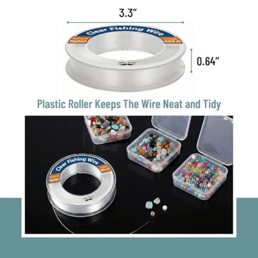 218 Yard Nylon Fishing Line String for Hanging: Outdoor Use Nylon Clear High Strength Abrasion Resistant