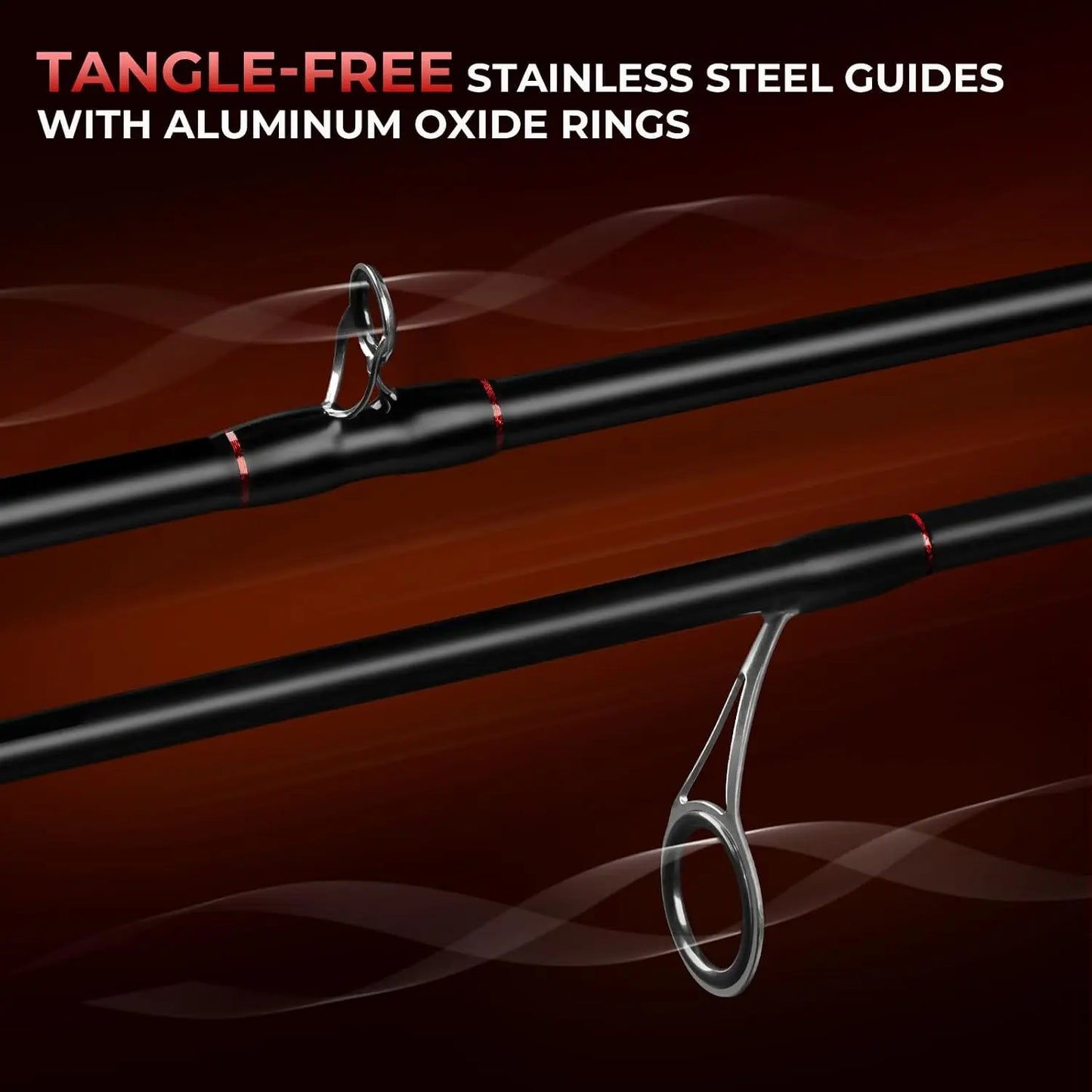 2-Piece Fishing Rods with Extra Tip, IM6 Graphite, PTS System, Hook Keeper