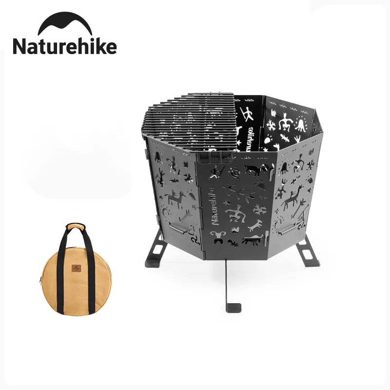 Naturehike Portable Wood-Burning Fire Pit Outdoor Picnic Wood Stove Multi-Fuel Fire Pit Charcoal Grill Burner