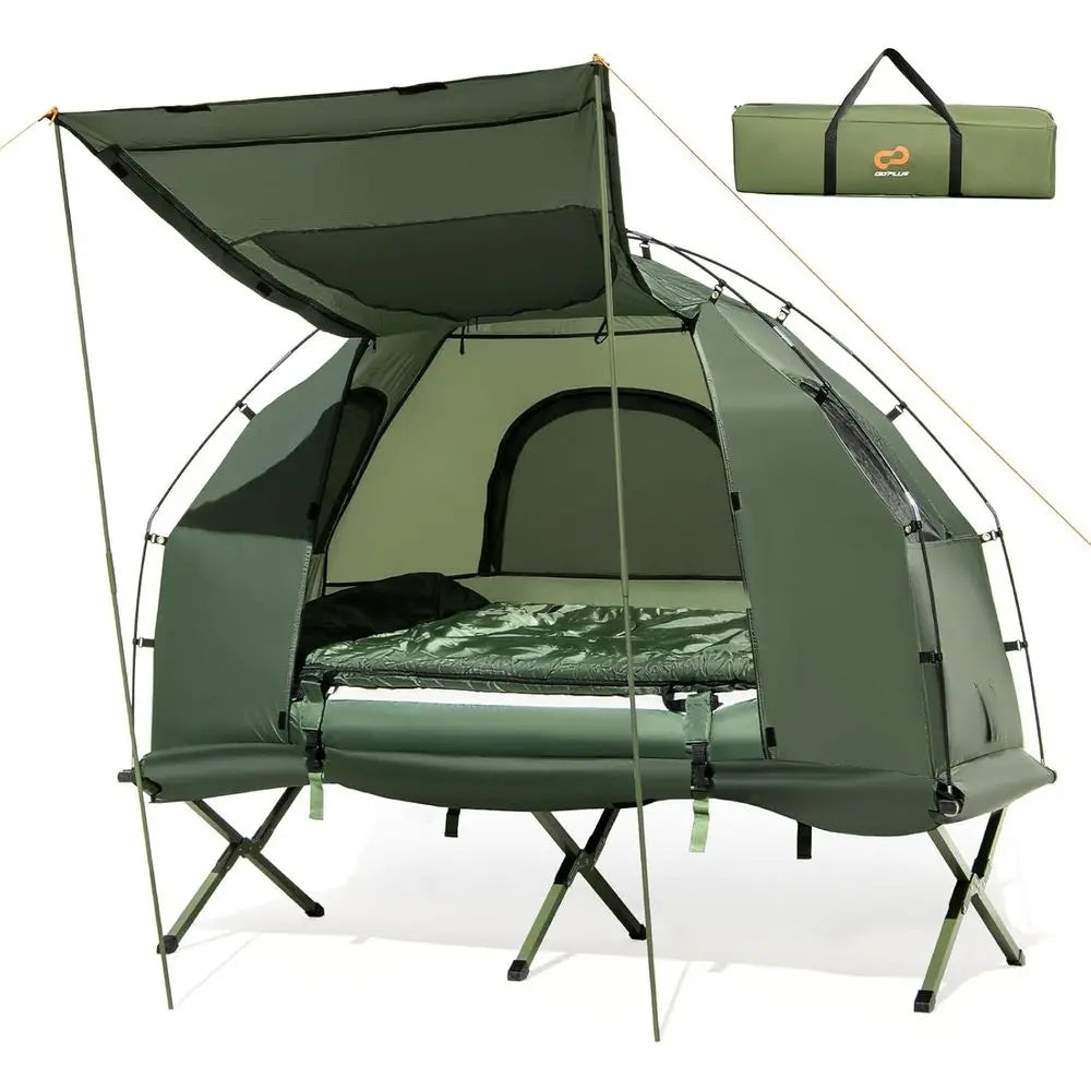 5-in-1 Camping Tent Cot Folding Bed with Air Mattress Pillow Sleeping Bag Waterproof Shelter Carry Bag for Picnic Trip