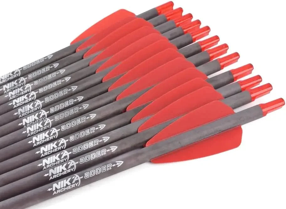 TY Archery 7.5" inch R9 Crossbow Bolts Carbon Arrows 2" Red Vanes with 100grain Broadhead for Hunting Shooting Targeting