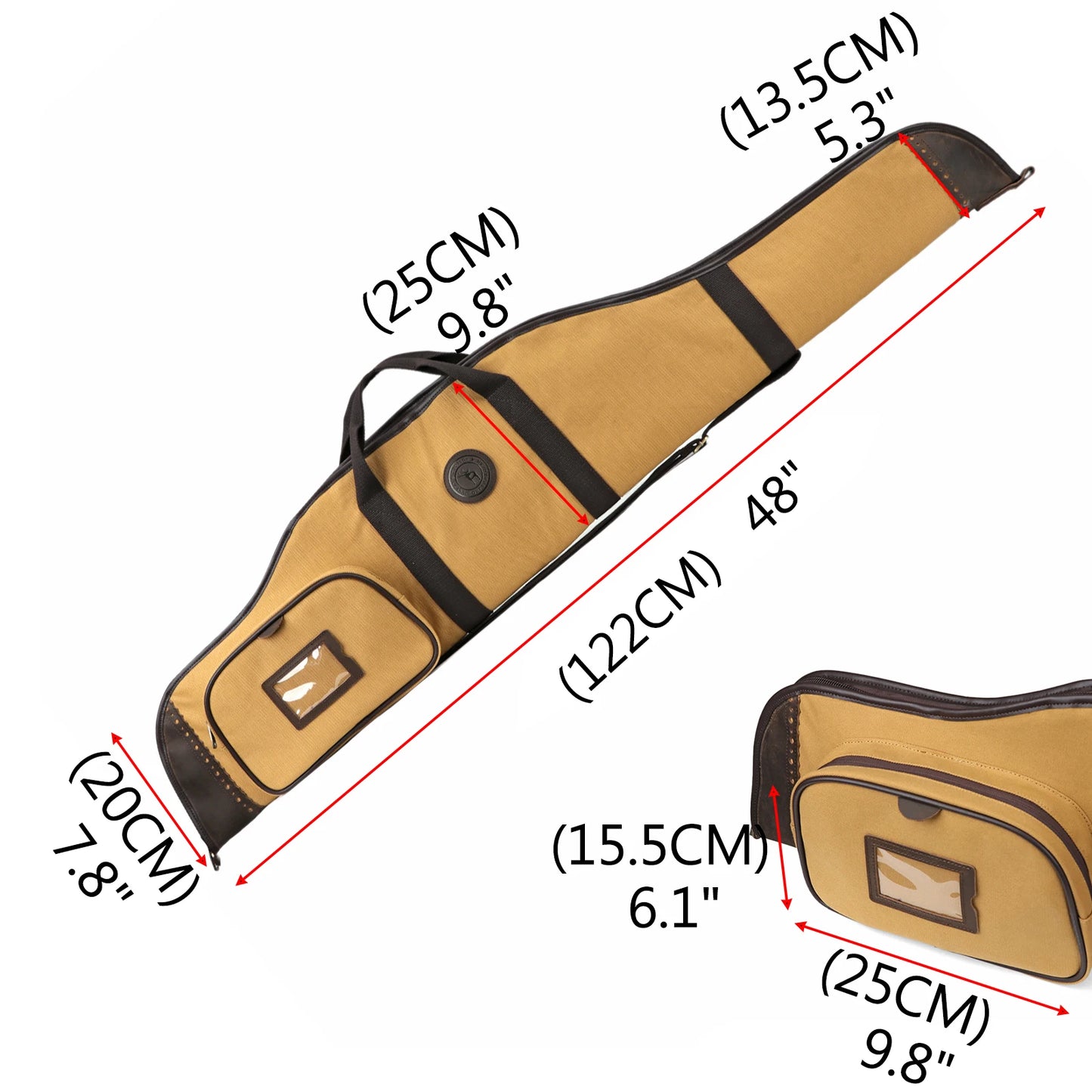 Tourbon Hunting Accessories Optical Sight Scoped Rifle Soft Case Slip Thick Soft Padded Canvas Gun Protective Bag with A Pocke