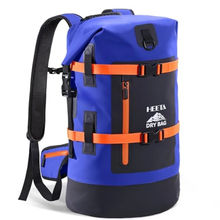 Dry Bags Waterproof Backpack 40L for Men and Women, Roll Top Heavy Duty Cushioned Hiking Backpack for Kayaking Boating Paddle B