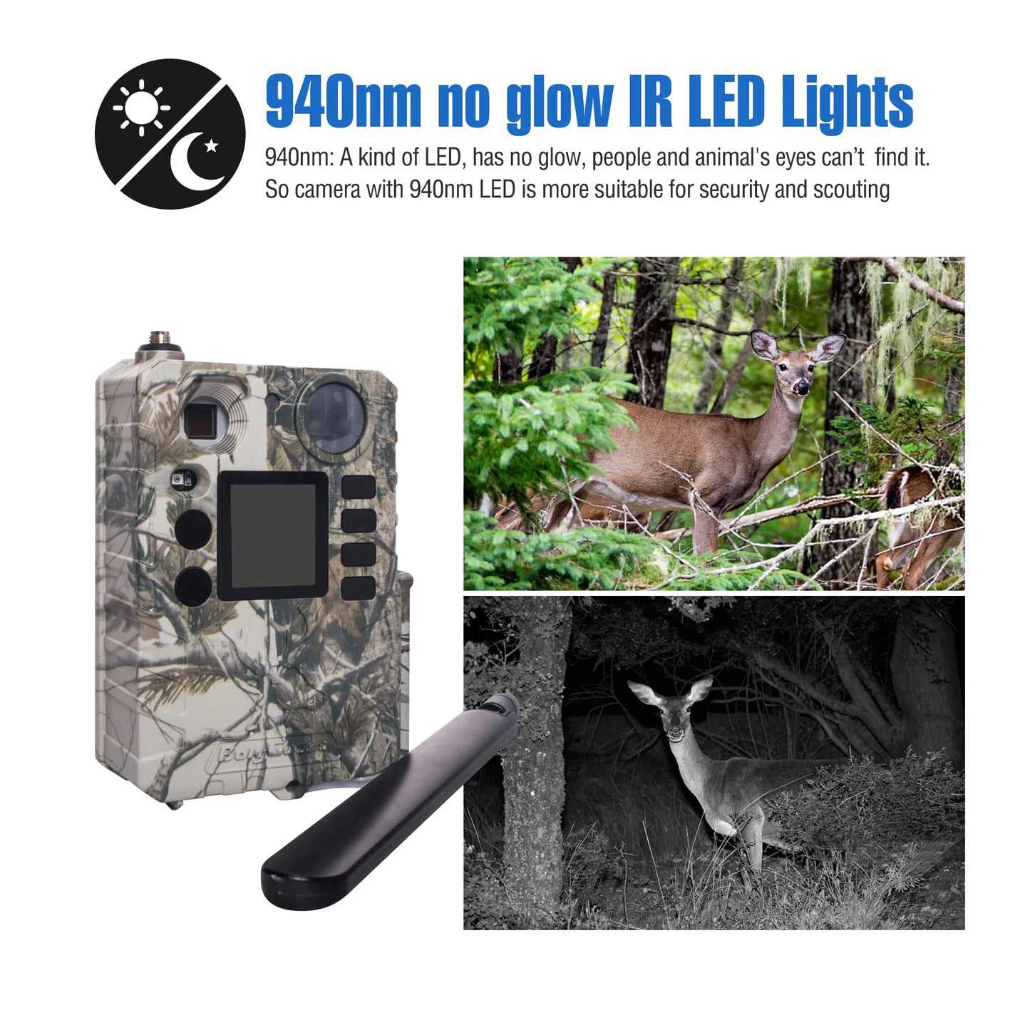 BolyGuard BG310-M Cellular Trail Hunting Camera 4G Wireless 18MP/720P Black IR 940nm Invisible Outdoor Wildlife Security Camera