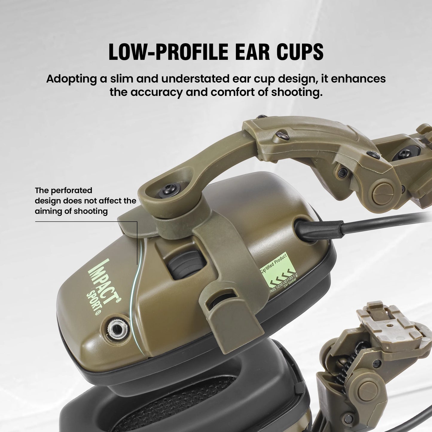 ARM NEXT Tactical NoiseCancelling Headset for Military and Hunting Use with Sound Pickup and Noise Reduction Earmuffs