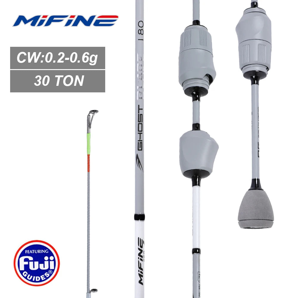 Mifine GHOST BLADE XUL Ultralight Spinning Rod 0.2-0.6g 30T Carbon Fiber Fuji Rings Tubular Tips for Trout Fishing Fast Action