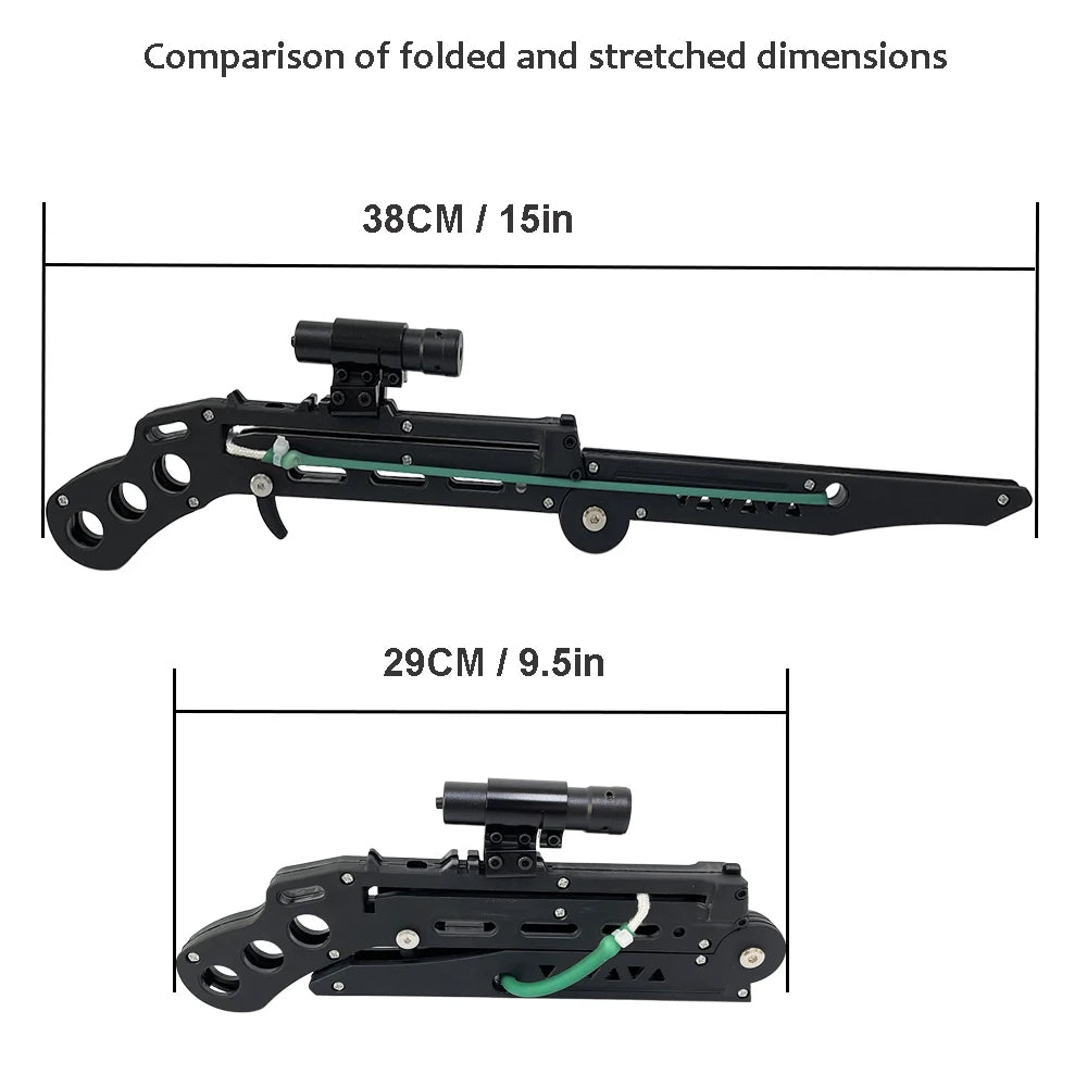 Fun folding slingshot, multifunctional archery slingshot, pocket catapult, precise laser slingshot, comes with 4 arrows