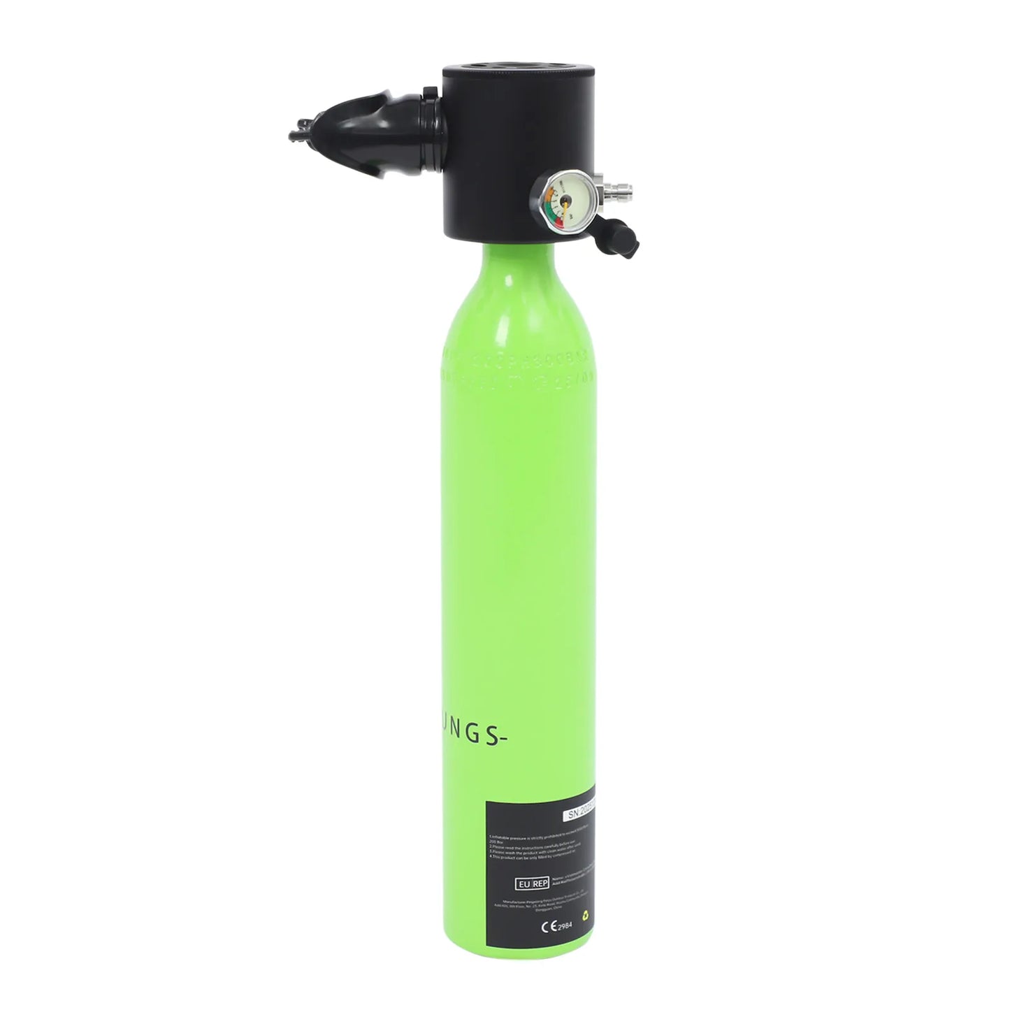 0.5L Mini Underwater Diving Tank Kit, Single Respirator Bottle Valve, Water Snorkelling Lung Tank for Diving