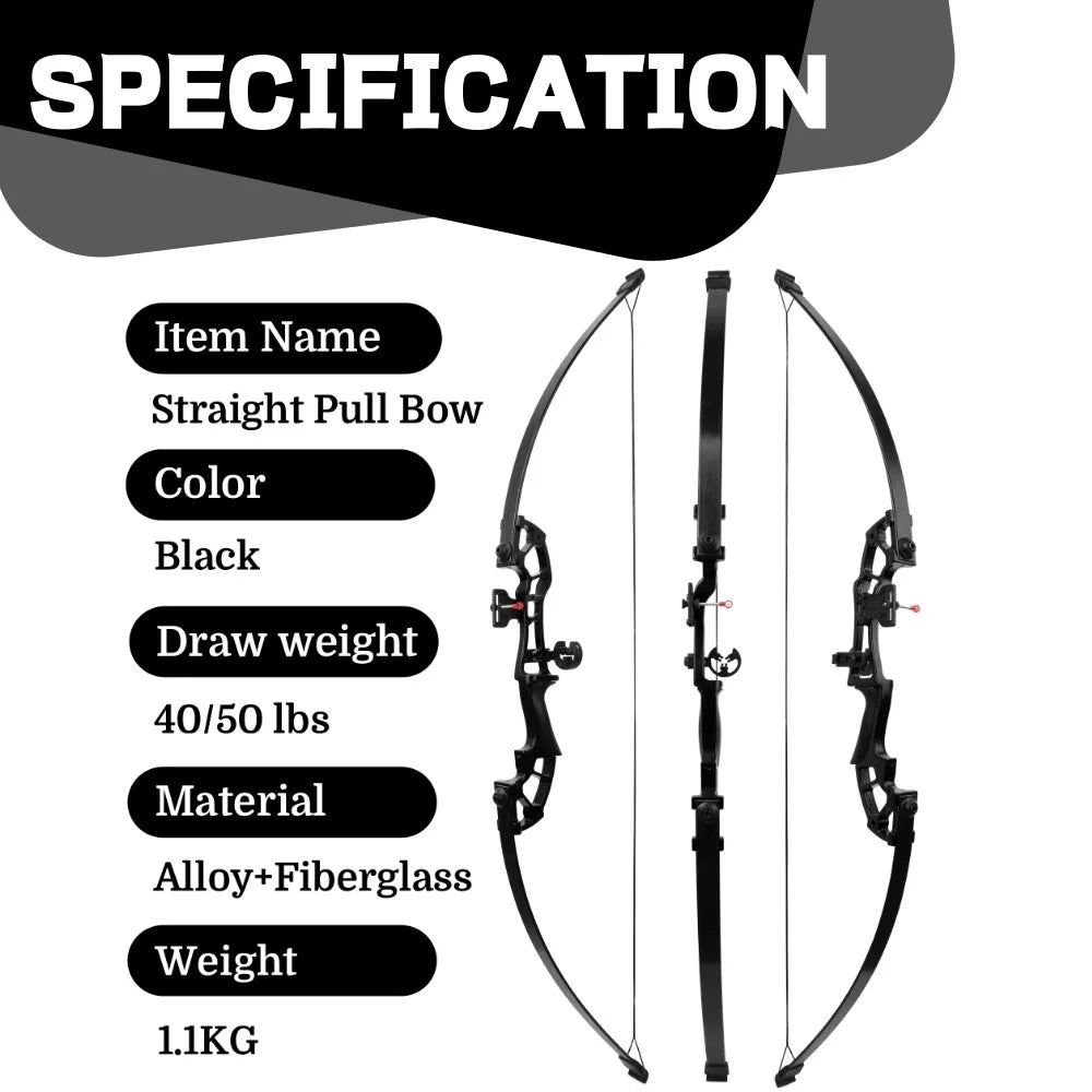 40/50Lbs Archery Straight Pull Bow Set Takedown Recurve Bow Right Hand for Outdoor Shooting Hunting Target Practice Sports Accessories