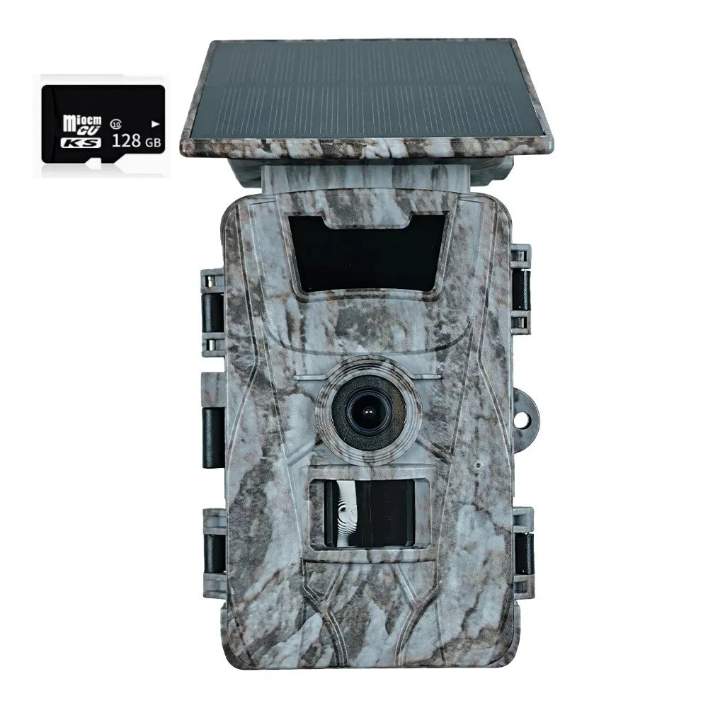 Solar Wildlife WiFi Cameras 60MP 4K Video Trail Camera App Control 0.2s Motion Activated Hunting Monitoring with 5200mAh Battery