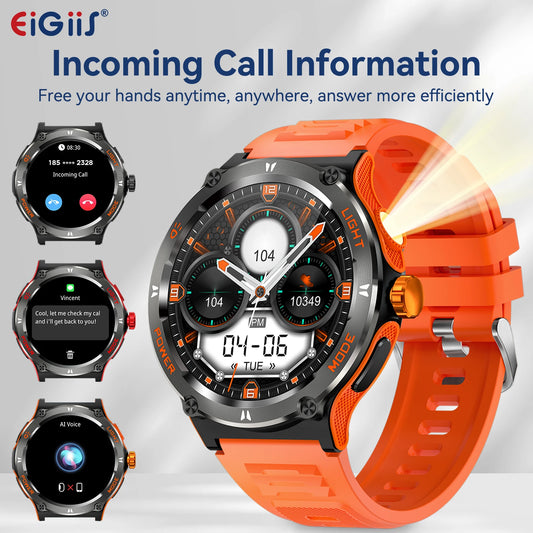 Smart Watch 3ATM Waterproof 1.53" KT76 Men Sport With Compass And LED Flashlight Heart Rate Sleep Analysis Bluetooth Call
