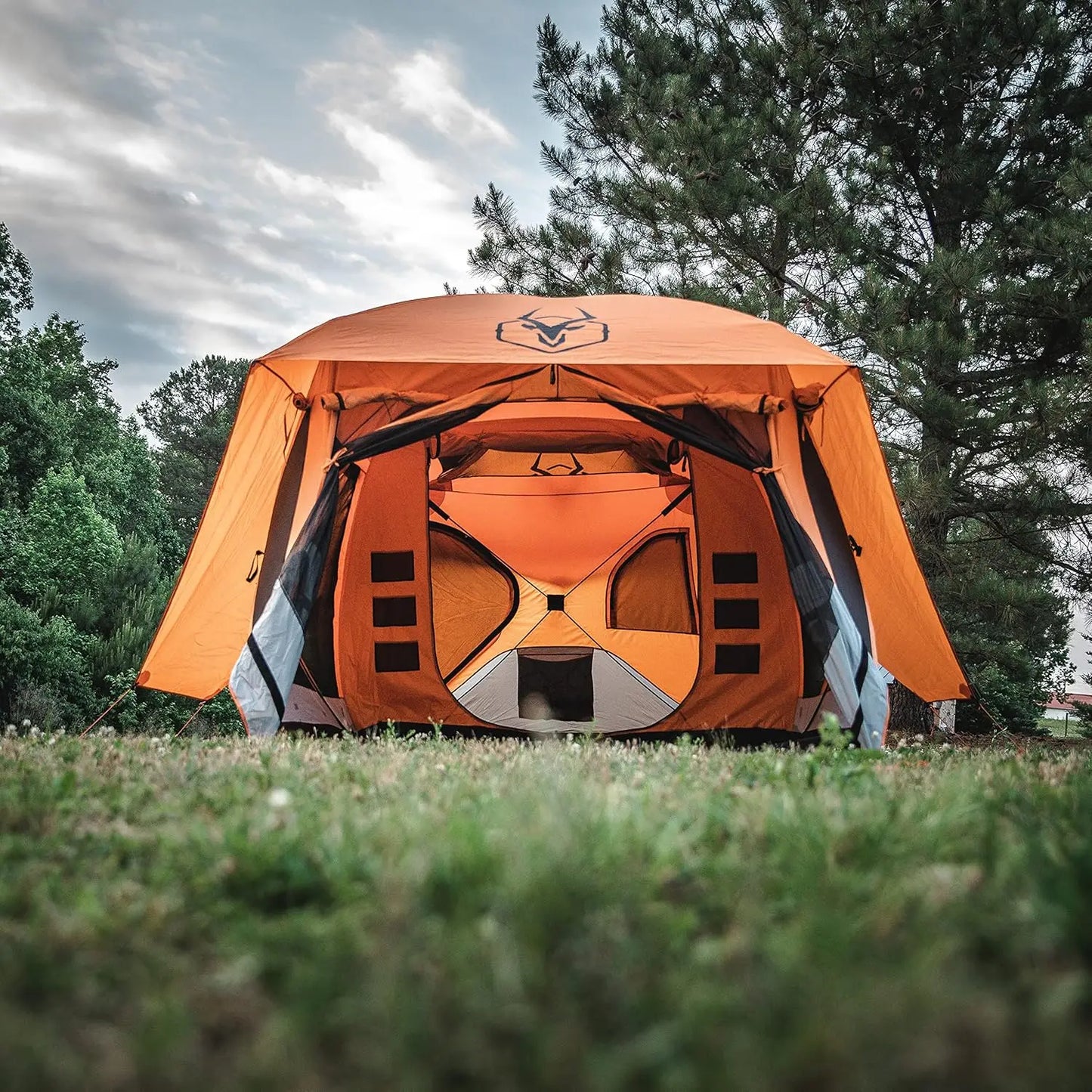 Gazelle T4 Plus Extra Large 4 to 8 Person Portable Pop Up Outdoor Shelter Camping Hub Tent with Rain Fly & Extended, Custom