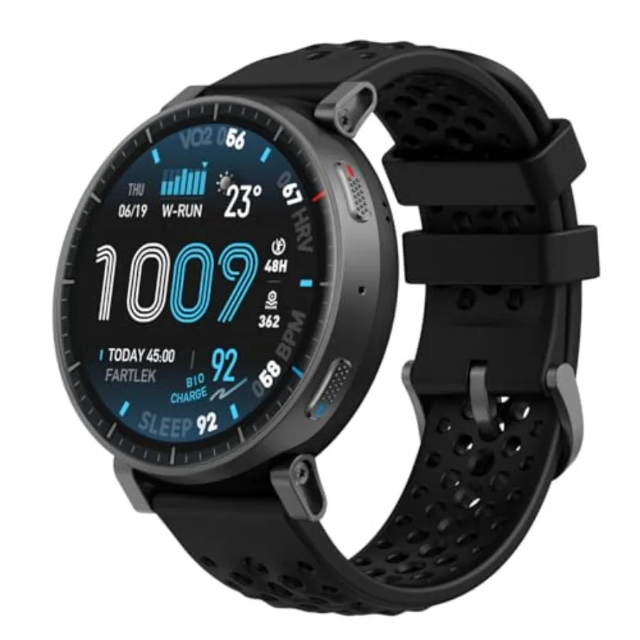 Active Max Smart Watch with 1.5 AMOLED Display Black 25-Day Battery Offline Maps GPS 4GB Storage 170+ Sport Modes 5 ATM Water R