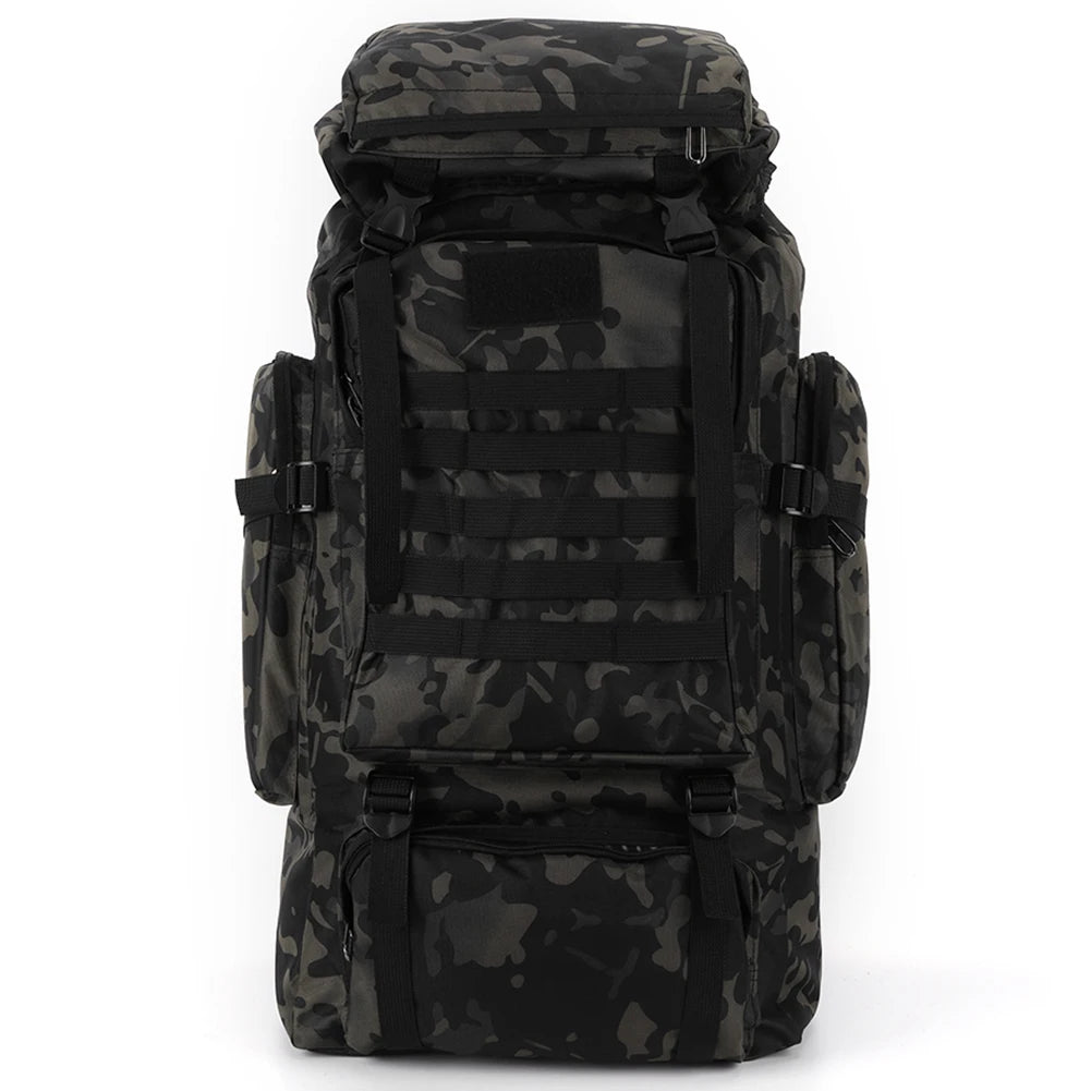 80L Mountaineering Backpack 600D Oxford Cloth Climbing Backpack Wear-Resistant Mountain Climbing Rucksack for Outdoor Sports