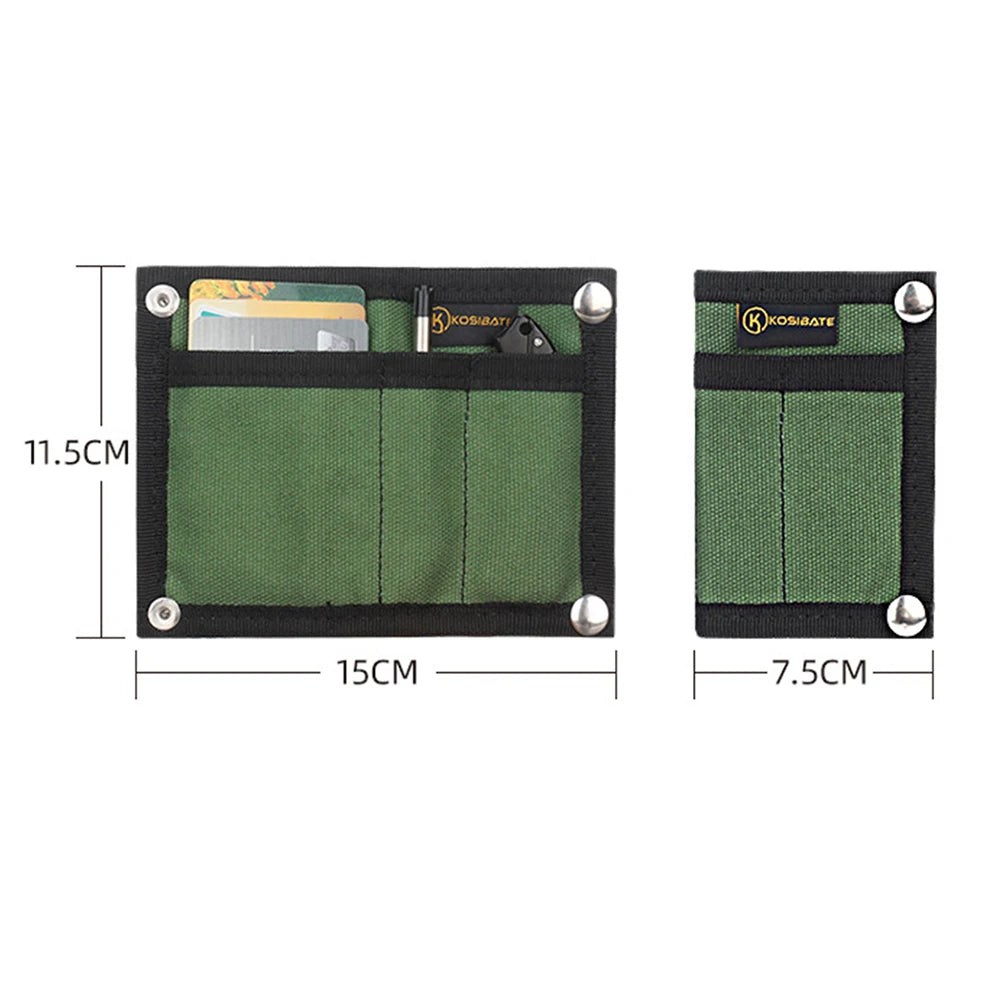 EDC Pouch Bag Multifunctional Foldable Credit Card Holder Canvas Tactical Molle Storage Bag for Outdoor Camping