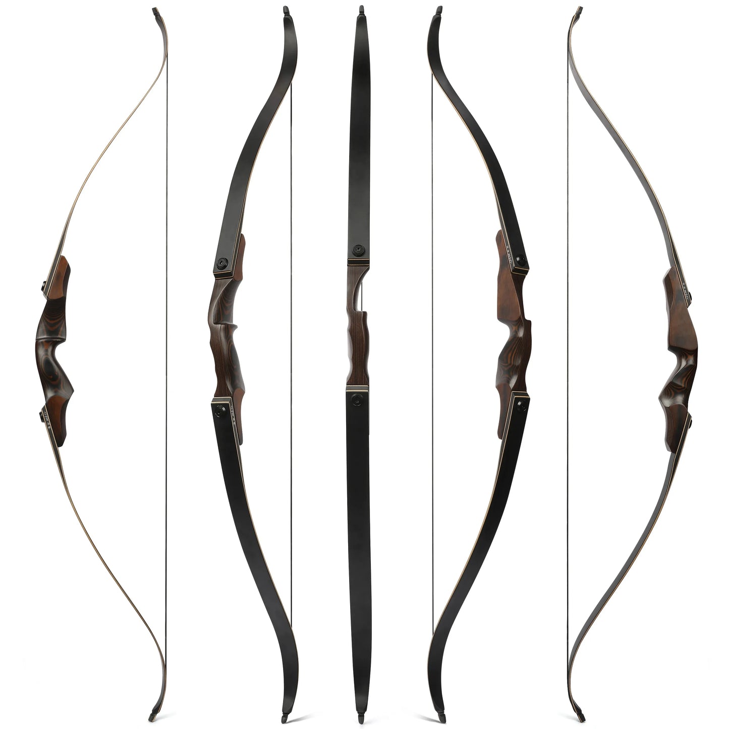 60inch 60lbs Archery Recurve Bow RH Wooden Riser Bamboo Core Limbs Outdoor Shooting Hunting Accessories American Hunting Bow