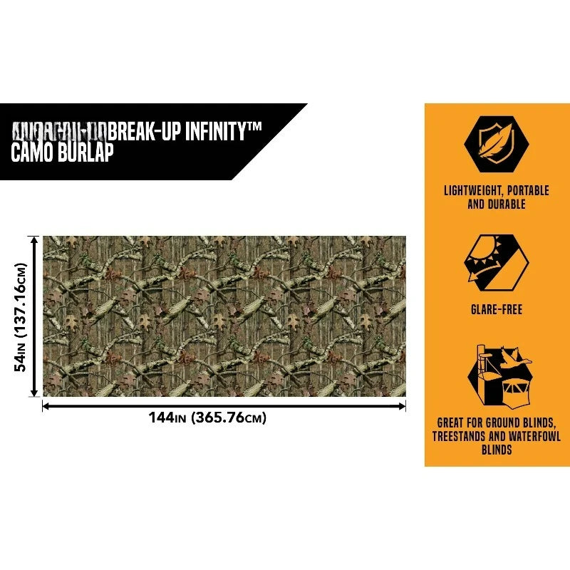 Hunting Blind Burlap, 12' L x 54"W, Mossy Oak Break-Up Infinity