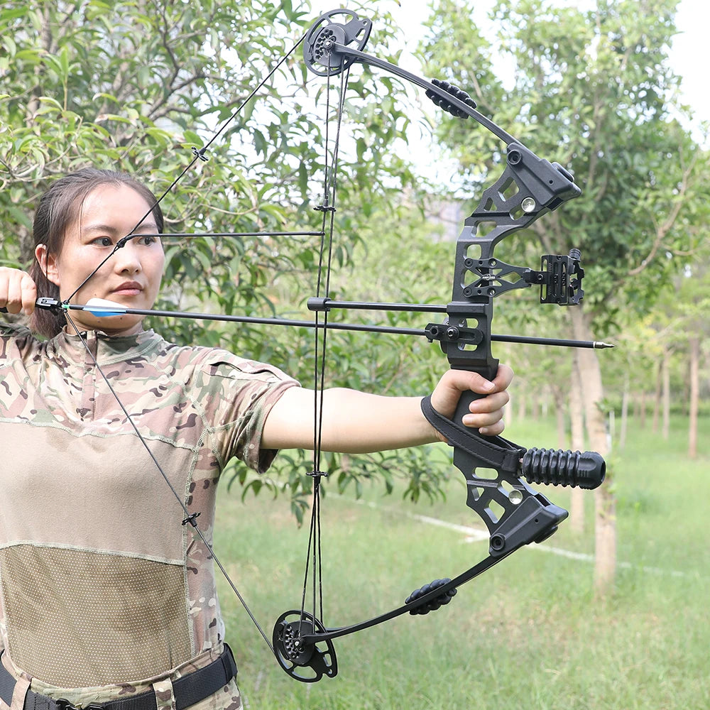 Compound Bow Arrow Set 20-70lbs Adjustable 320FPS Alloy Bow Handle for Adults Hunting Shooting Target Sports RH/LH