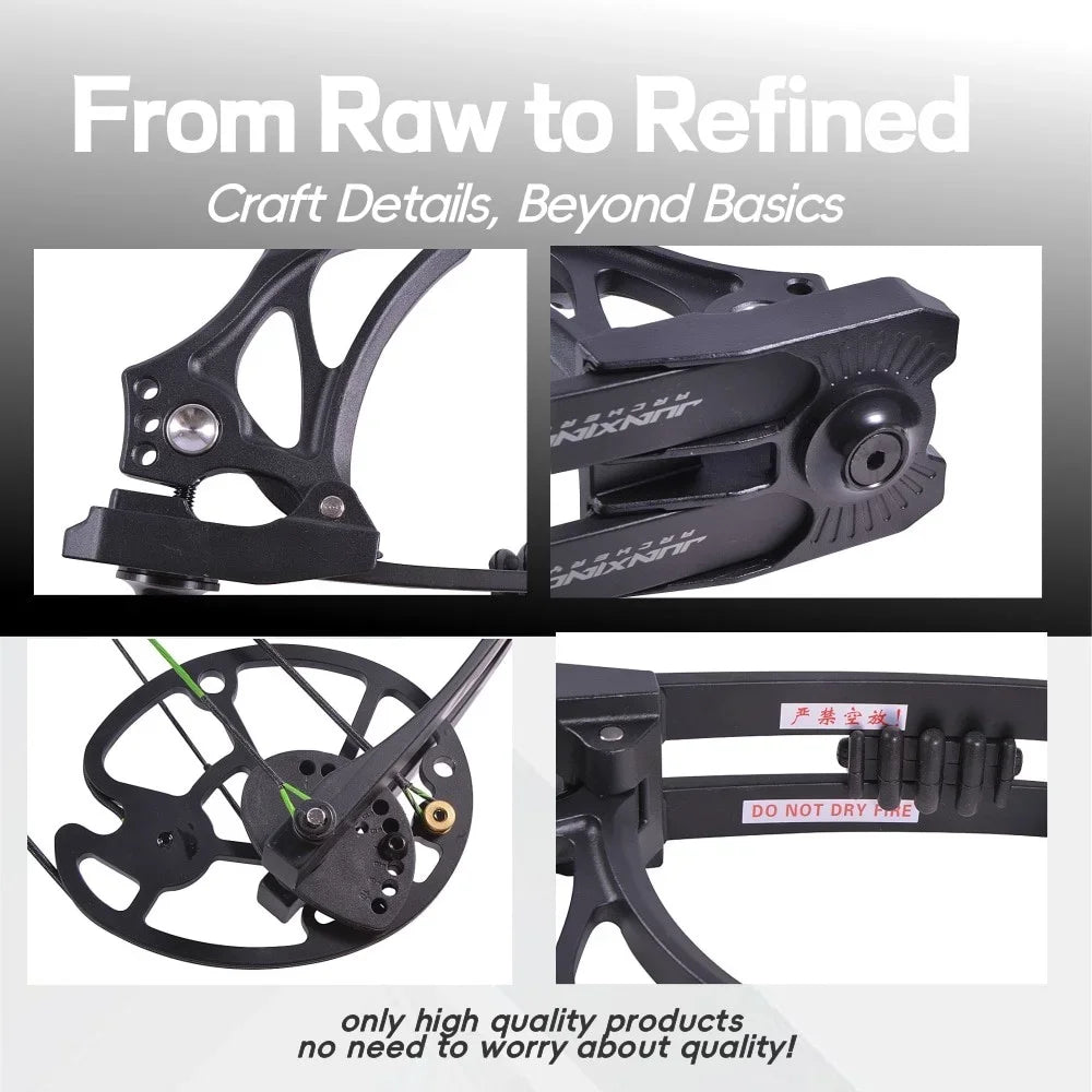 Adjustable Compound Bow 30-70lbs M129 320fps 80% Let-off Magnesium Alloy Riser for Adults Beginners Hunting Target Practice