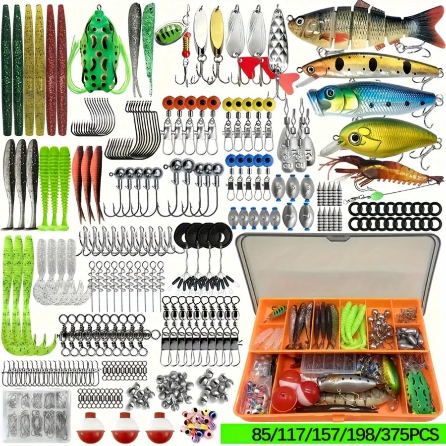 This 107-Piece Lure Set Is A Freshwater Lure And Tackle Kit Suitable For Fishing Bass, Trout, Salmon, And Other Freshwater Fish. It Includes Spinners, Soft Plastic Worms, And More, Making It A Practical Gift For Men.