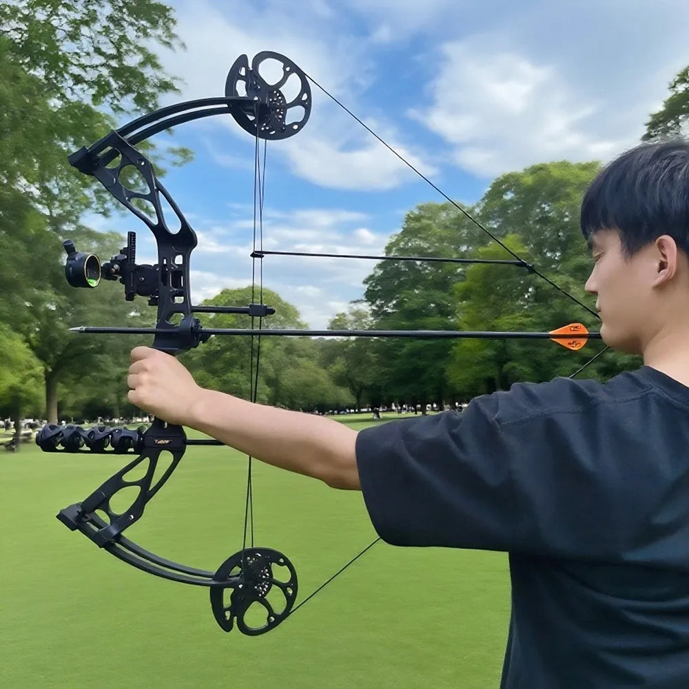 M133 Compound Bow Set 0-70lbs Adjustable Draw Weight Aluminum Alloy Riser Right Hand Archery Shooting Target Hunting Bow
