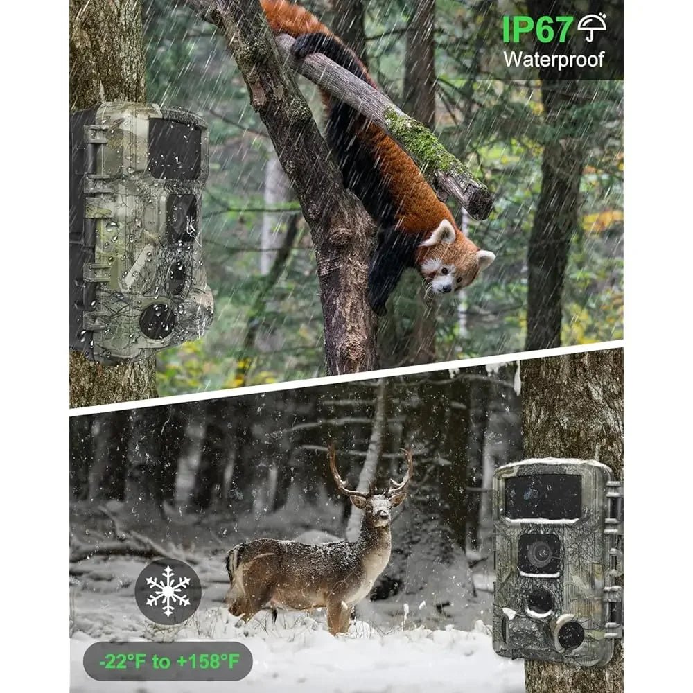 Free Shipping - Trail Camera 4K 64MP WiFi Bluetooth Game Camera, Night Vision Wildlife Hunting Camera, 0.1s Trigger Motion Activ