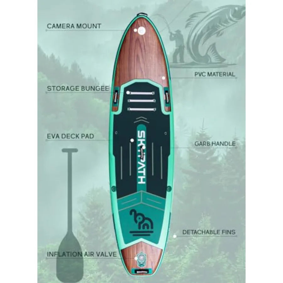 Inflatable Stand Up Paddle Board, 10'6''*32''/11'*34'' Ultra-Light SUP Board, Blow Up Paddle Board, Wide Stable Family Board fo