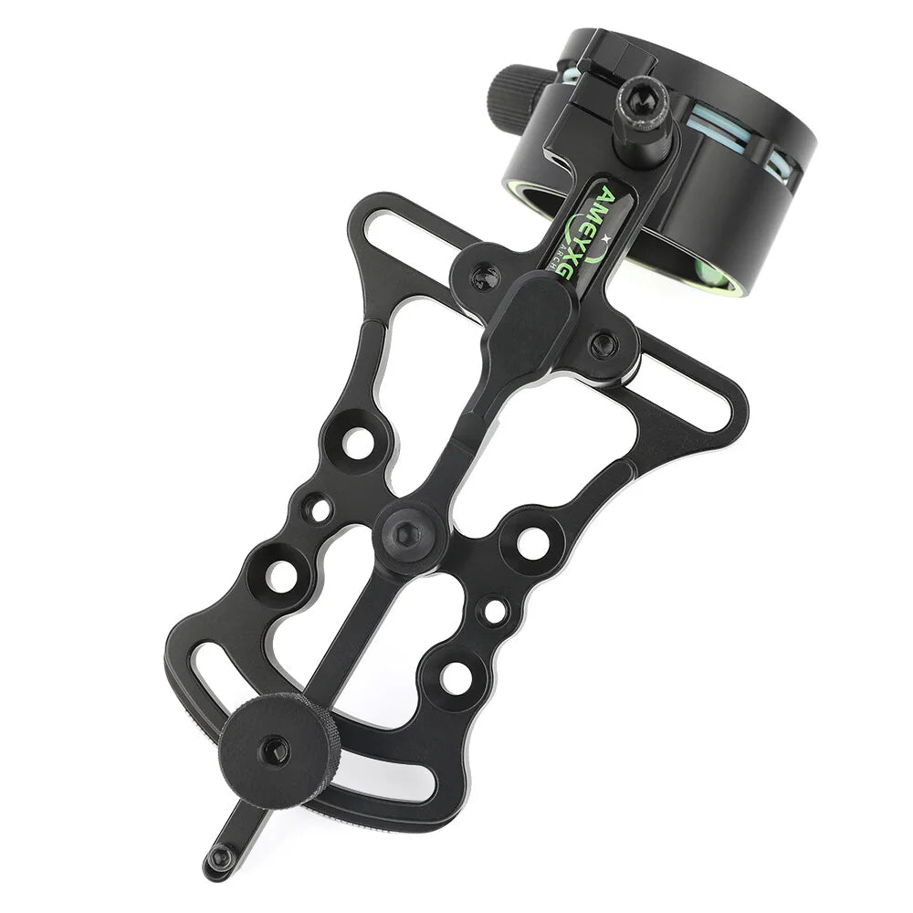 Aluminum Bow Sight 1 Pin 0.019" Optical Fiber Right Hand Adjustable for Compound Bow Hunting Target Practice Use